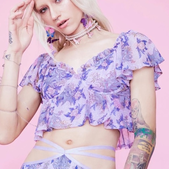 Sugar Thrillz Tops - NWT Sugar Thrillz Flowy Dragon Print Top